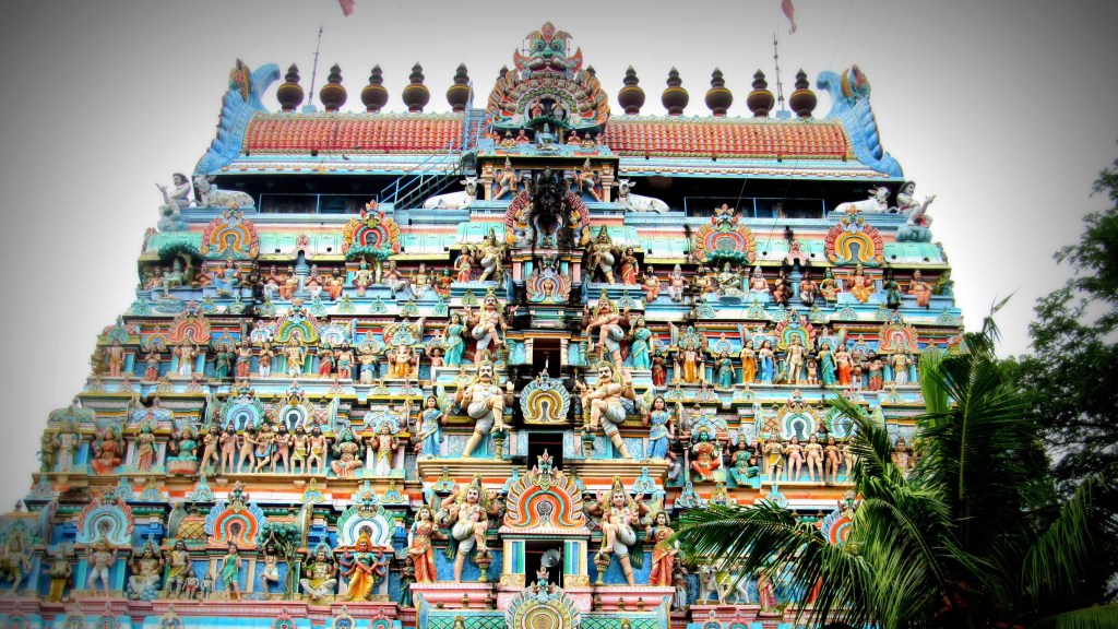 The sprawling temple complex and golden roof of the Nataraja temple in Chidambaram.