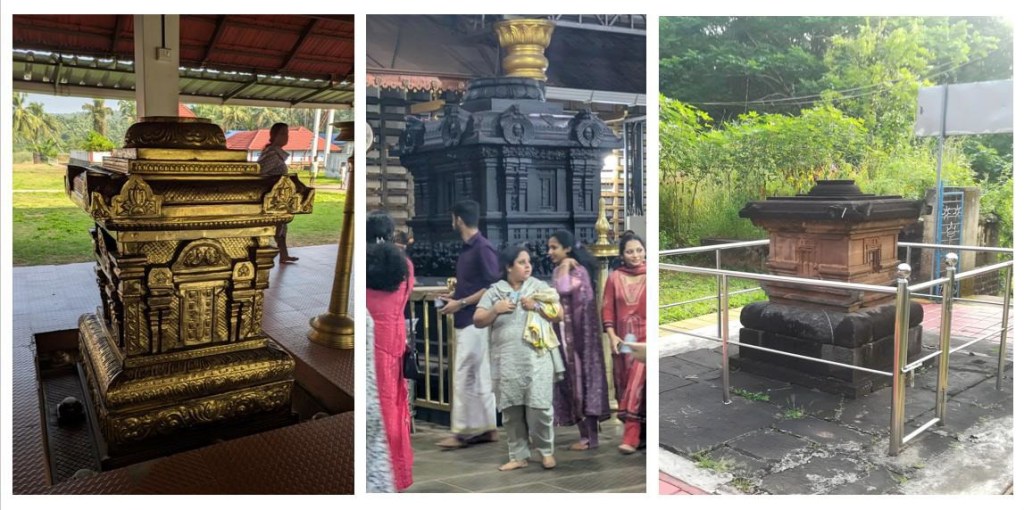 The Valiya Belikkallu, a large sacrificial stone structure found in the outer courtyards of Kerala temples.
